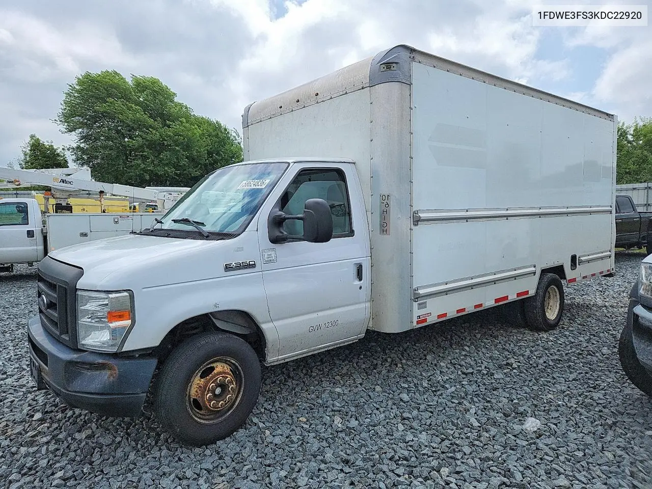 2019 Ford E350 Box Truck VIN: 1FDWE3FS3KDC22920 Lot: 58624836