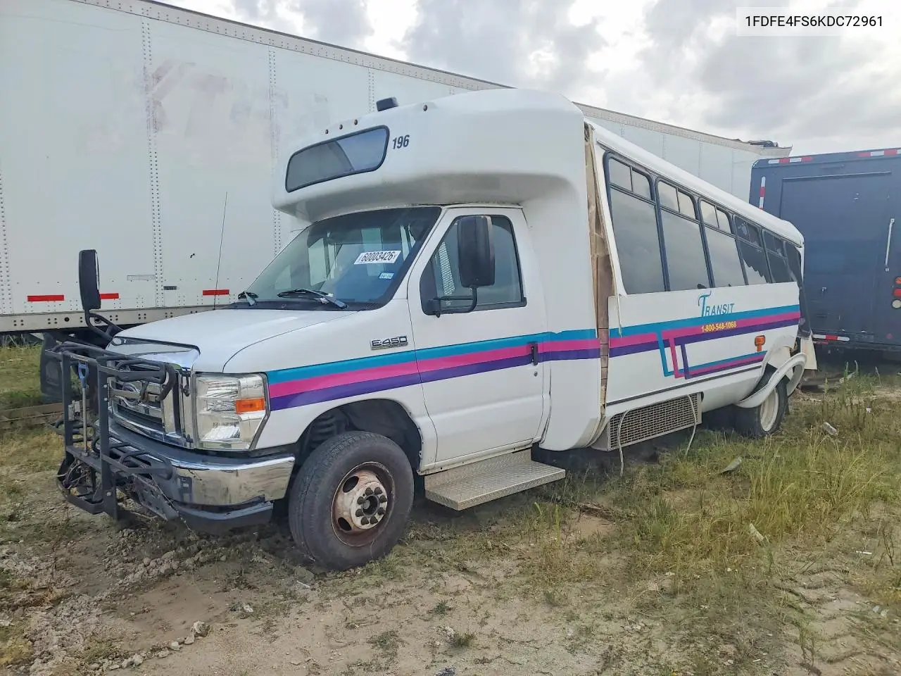 2019 Ford Econoline E450 Super Duty Cutaway Van VIN: 1FDFE4FS6KDC72961 Lot: 60003426