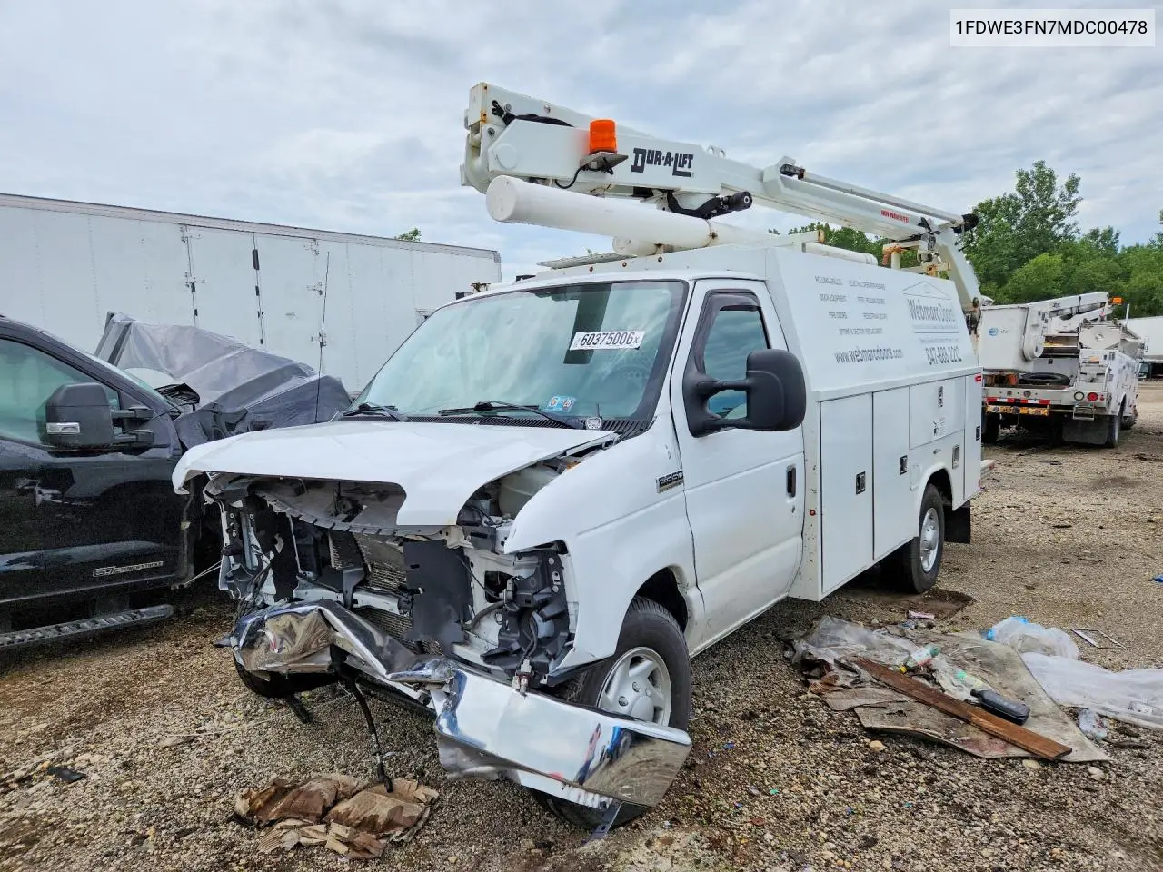 2021 Ford Econoline E350 Super Duty Cutaway Van VIN: 1FDWE3FN7MDC00478 Lot: 60375006