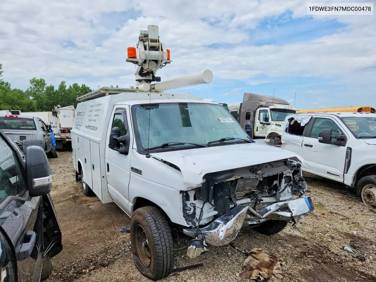 2021 Ford Econoline E350 Super Duty Cutaway Van VIN: 1FDWE3FN7MDC00478 Lot: 60375006