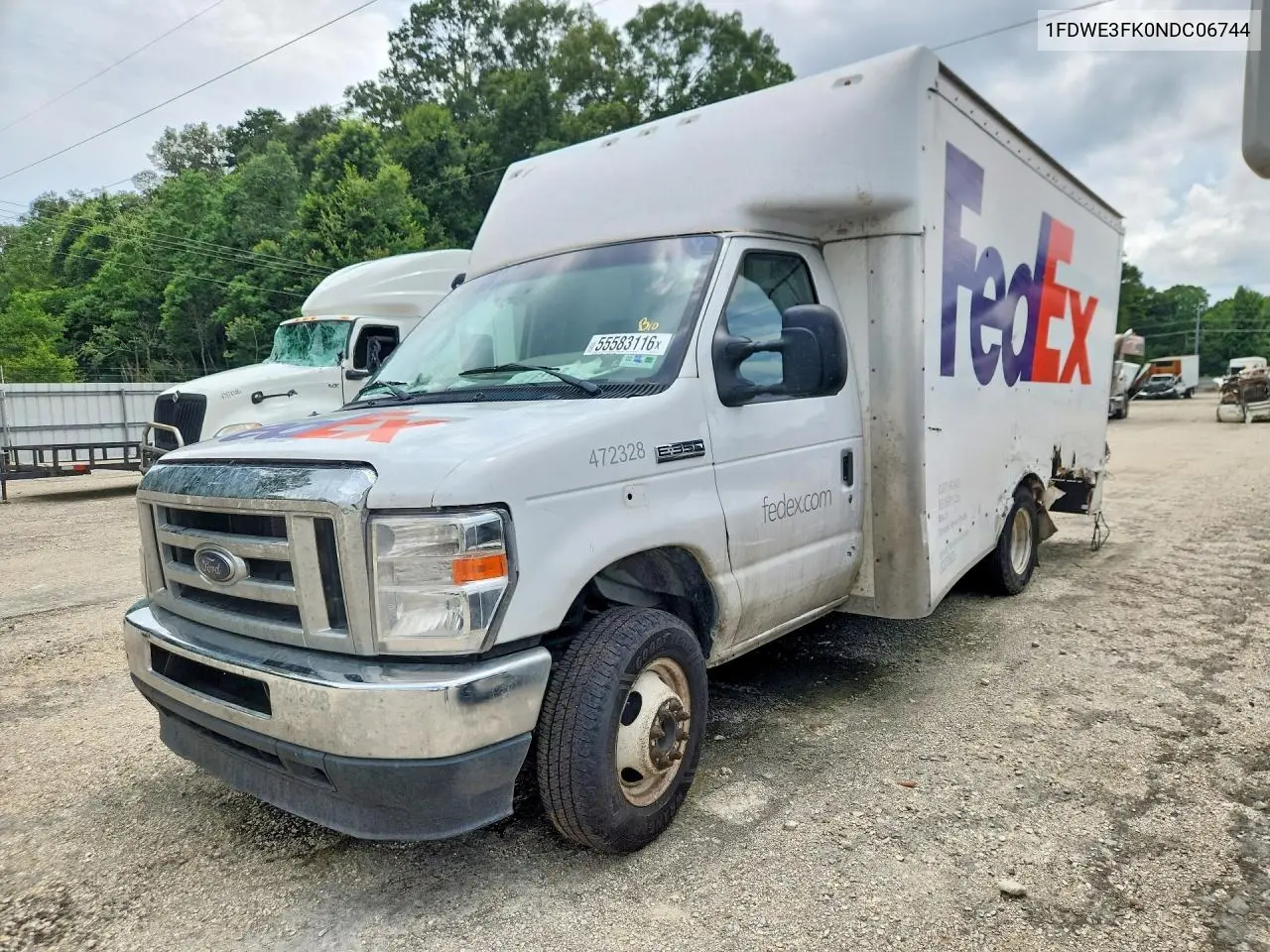 2022 Ford E350 Delivery Truck VIN: 1FDWE3FK0NDC06744 Lot: 55583116