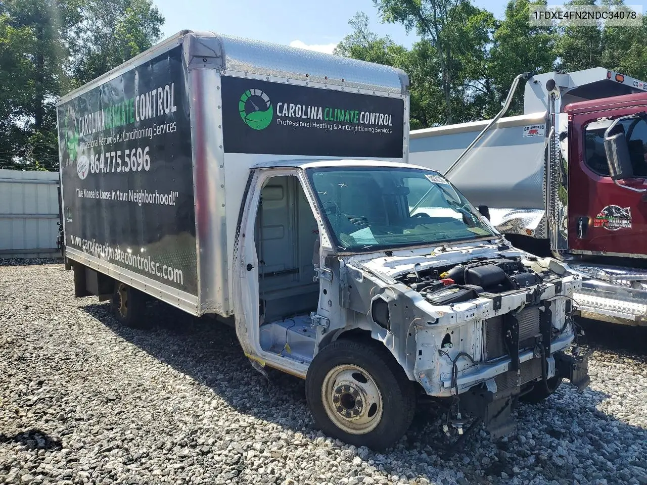 2022 Ford E450 Box Truck VIN: 1FDXE4FN2NDC34078 Lot: 58250276