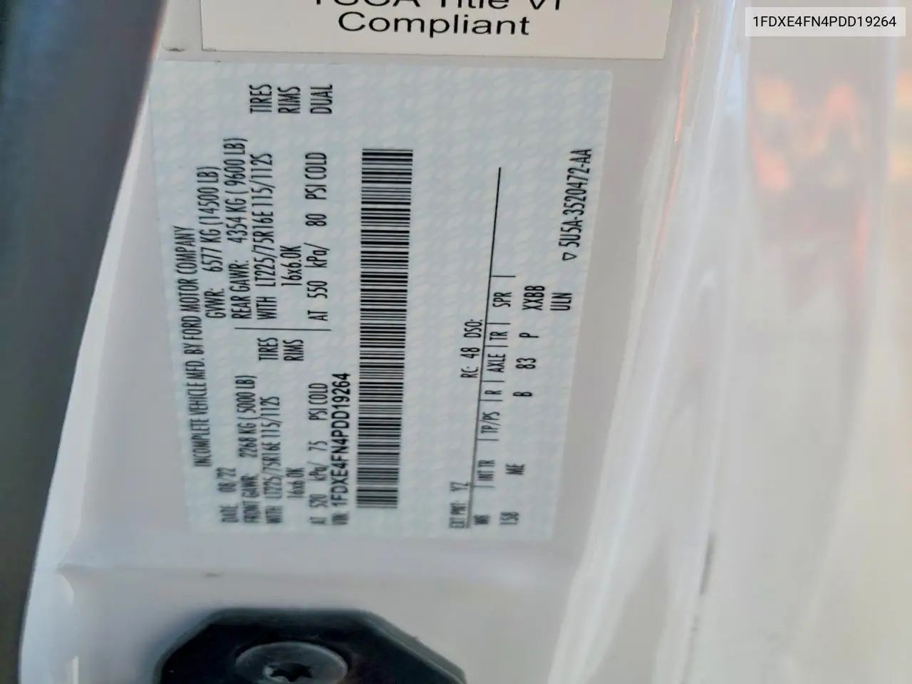 2023 Ford Econoline E450 Super Duty Cutaway Van VIN: 1FDXE4FN4PDD19264 Lot: 60652776