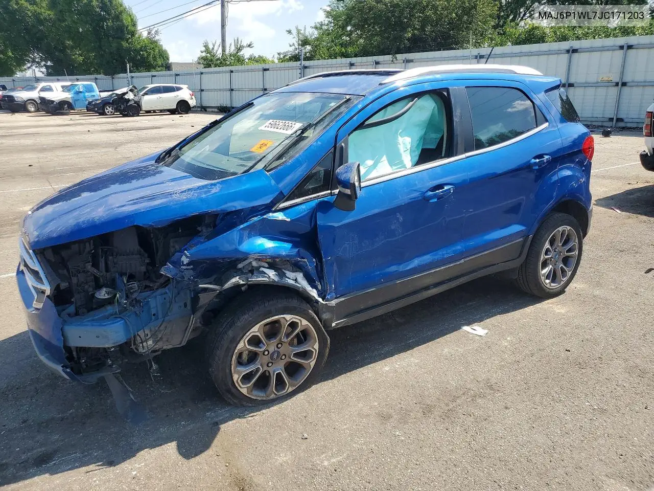 2018 Ford Ecosport Titanium VIN: MAJ6P1WL7JC171203 Lot: 59662666
