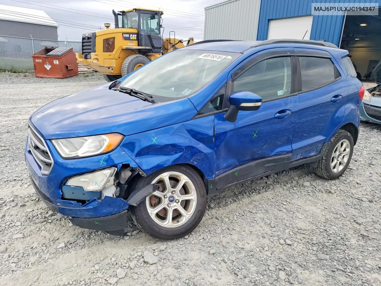 2018 Ford Ecosport Se VIN: MAJ6P1ULXJC194347 Lot: 60616516