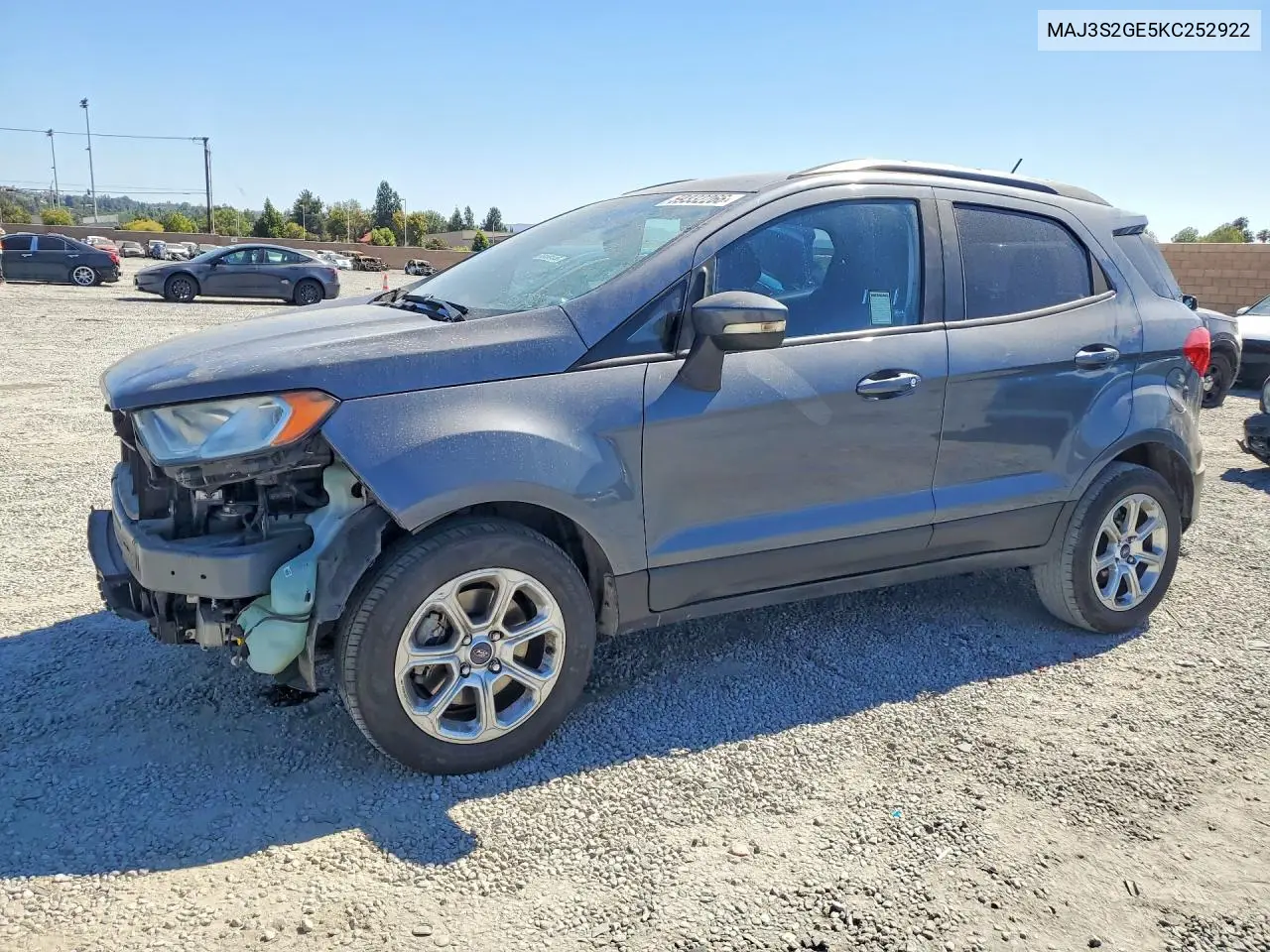 2019 Ford Ecosport Se VIN: MAJ3S2GE5KC252922 Lot: 59332266