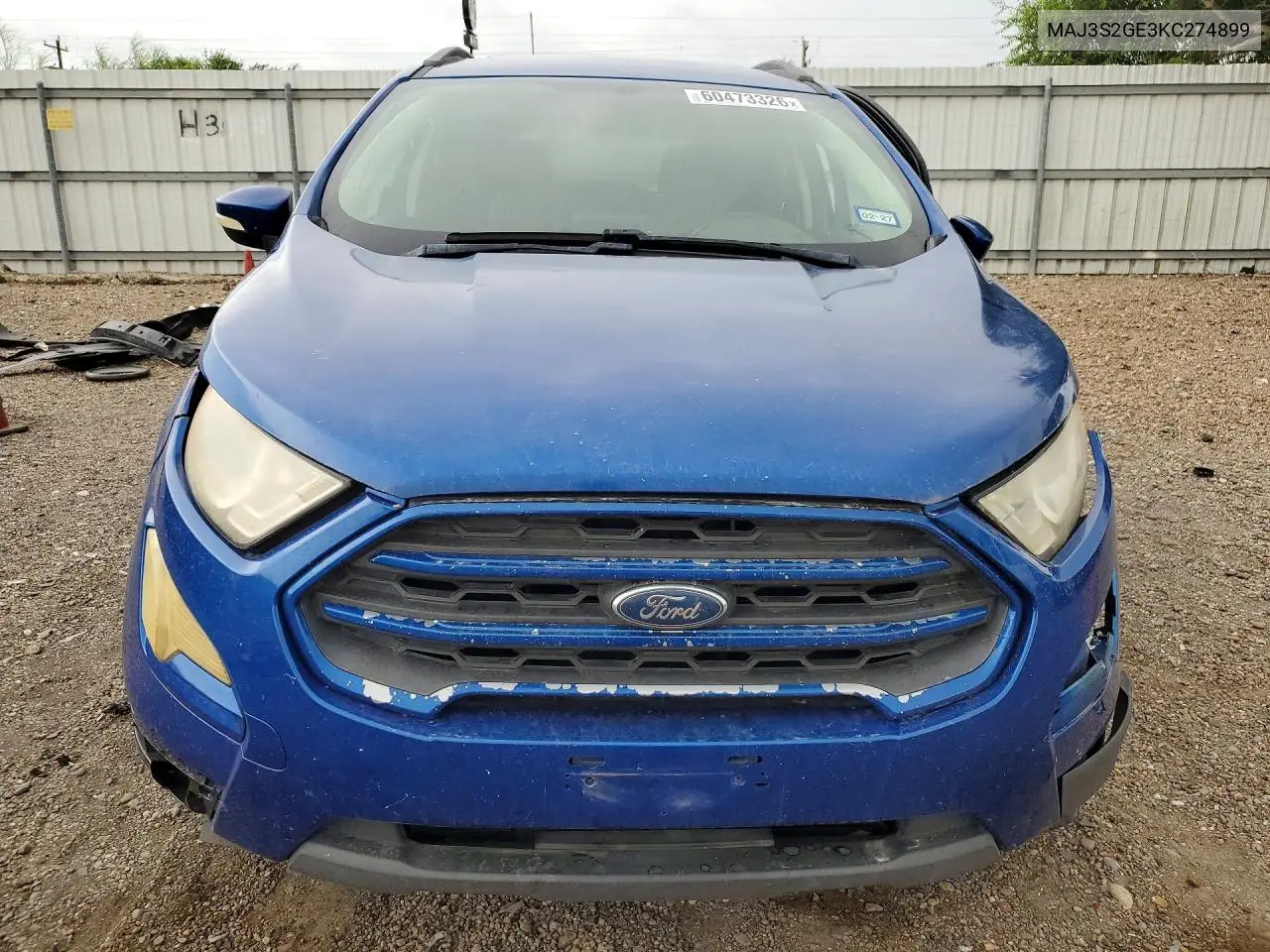 2019 Ford Ecosport Se VIN: MAJ3S2GE3KC274899 Lot: 60473326