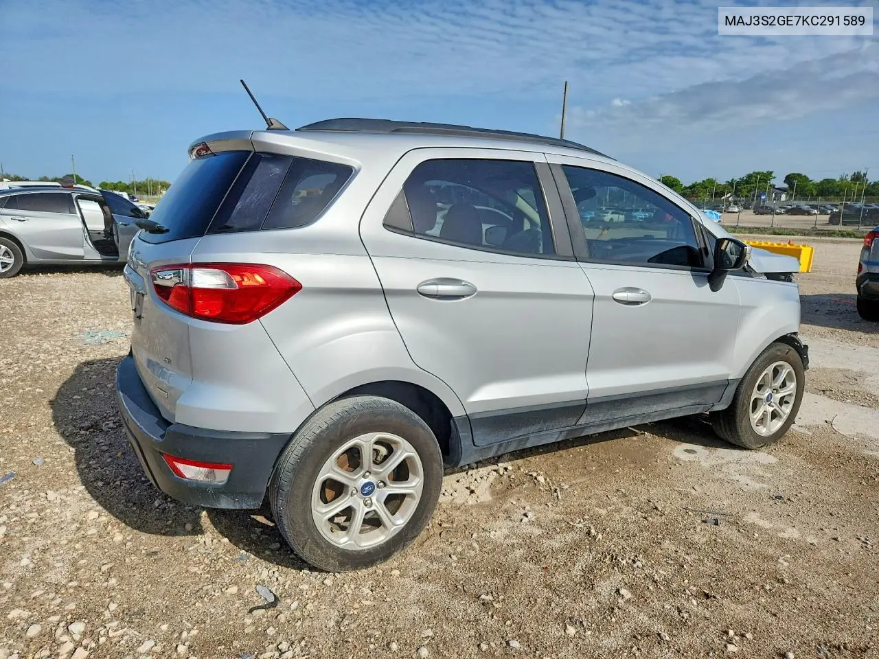 2019 Ford Ecosport Se VIN: MAJ3S2GE7KC291589 Lot: 60776906