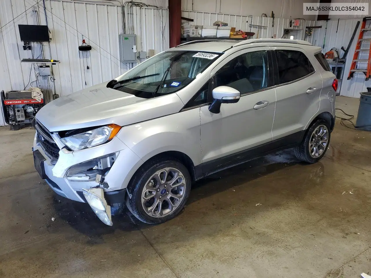 2020 Ford Ecosport Titanium VIN: MAJ6S3KL0LC354042 Lot: 59593236