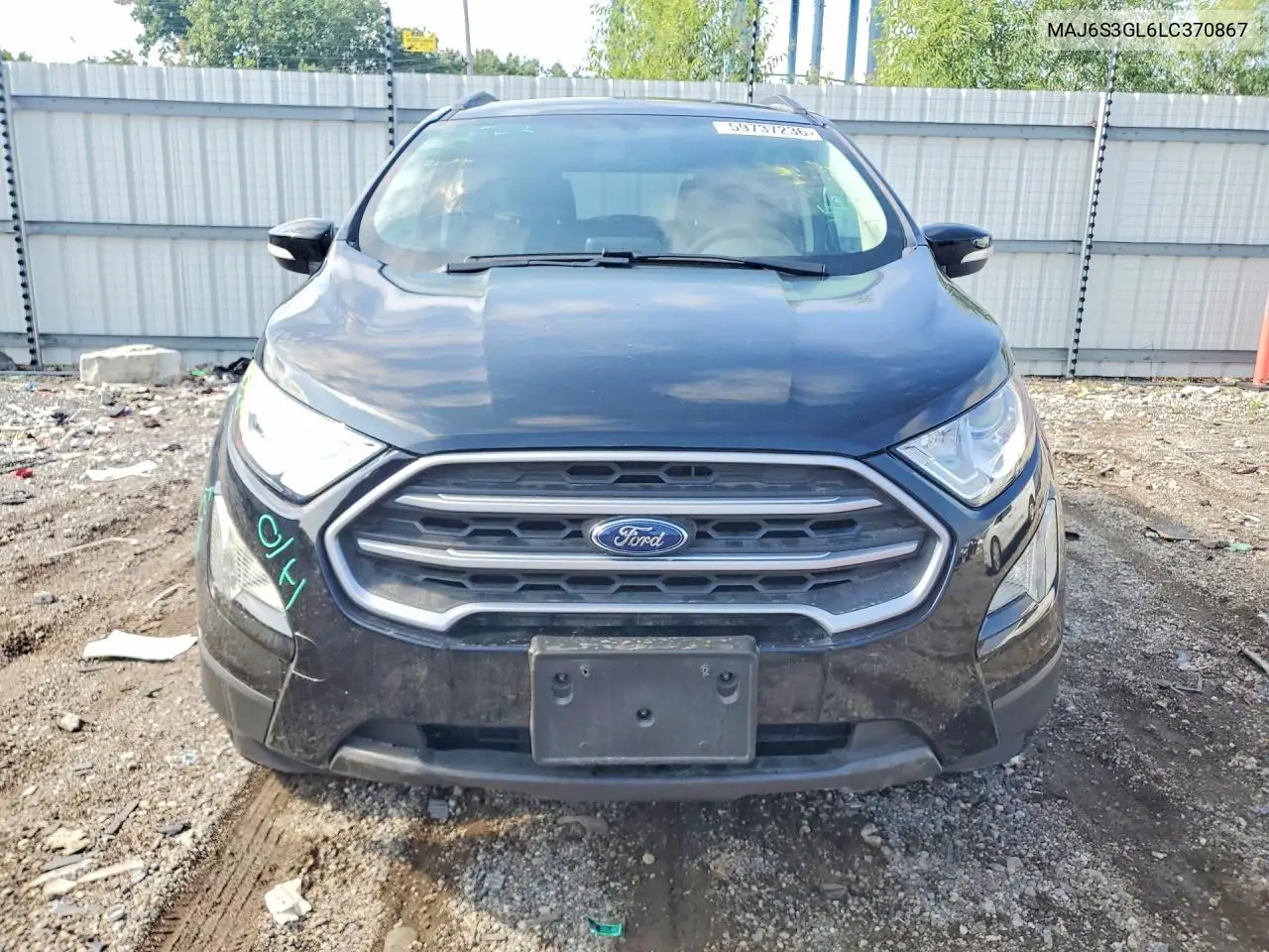 2020 Ford Ecosport Se VIN: MAJ6S3GL6LC370867 Lot: 59737236