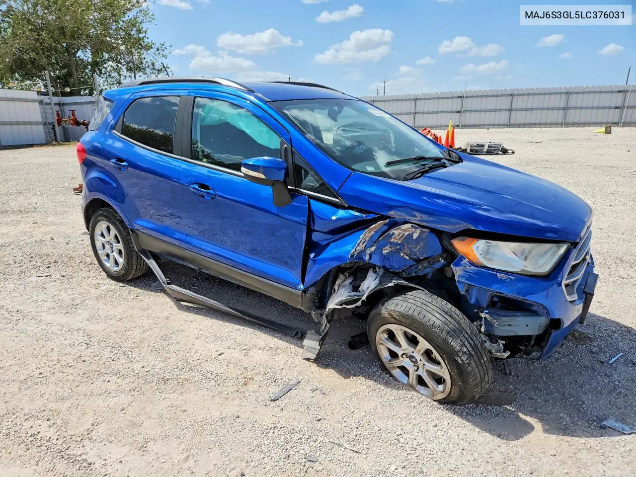 2020 Ford Ecosport Se VIN: MAJ6S3GL5LC376031 Lot: 60123886