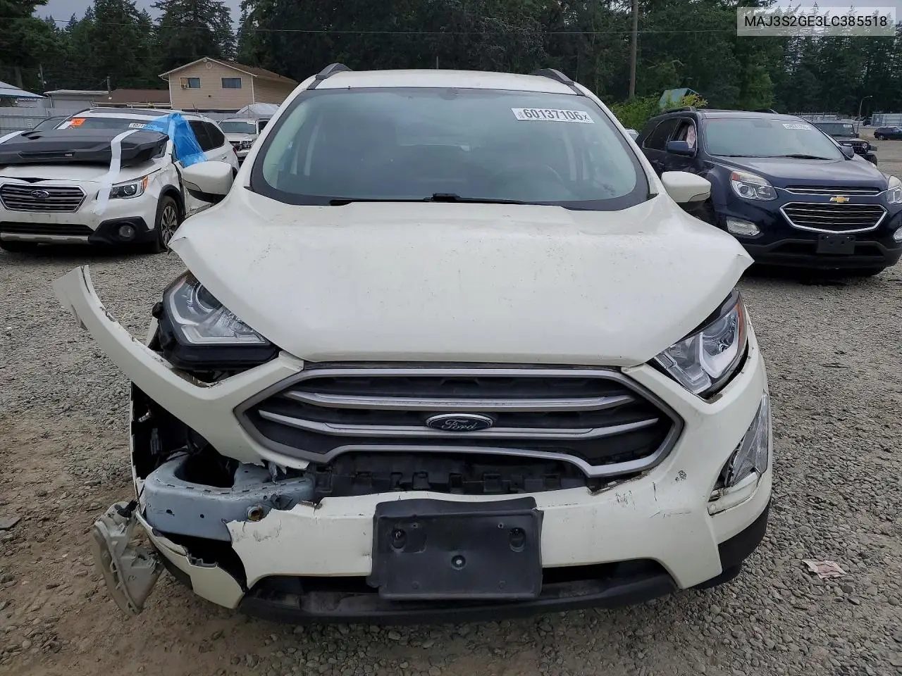 2020 Ford Ecosport Se VIN: MAJ3S2GE3LC385518 Lot: 60137106