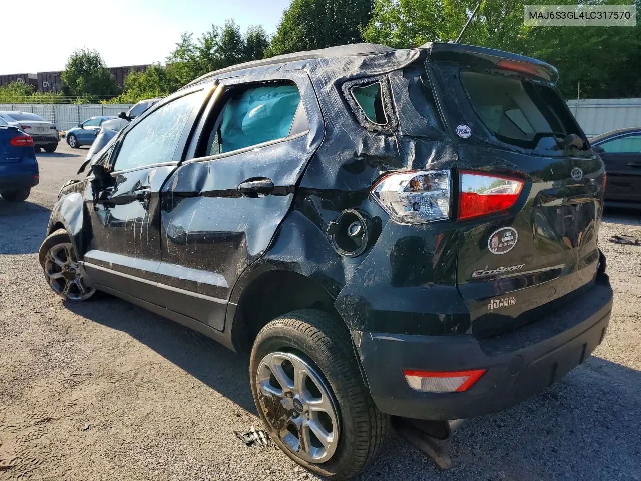 2020 Ford Ecosport Se VIN: MAJ6S3GL4LC317570 Lot: 60441926