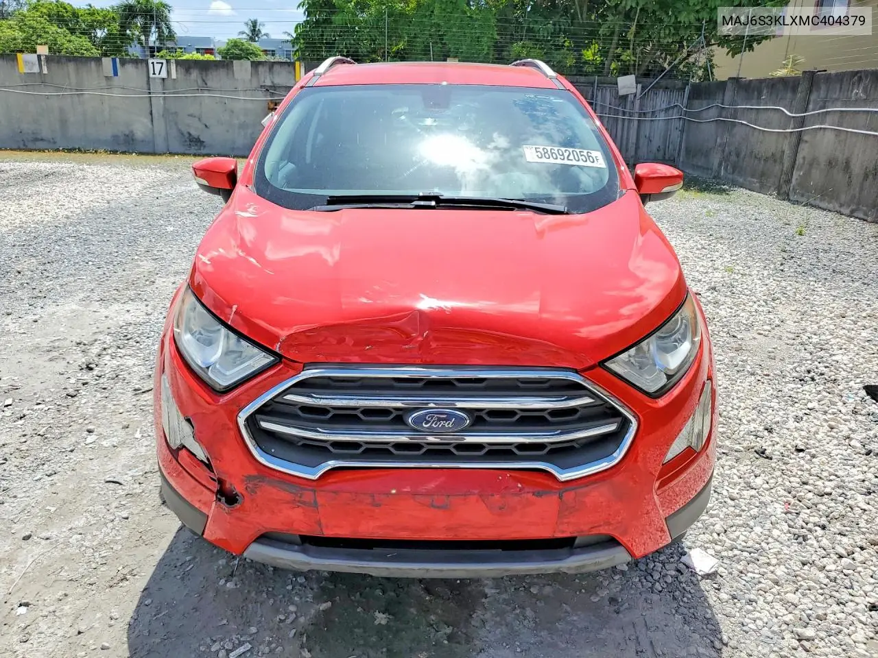 2021 Ford Ecosport Titanium VIN: MAJ6S3KLXMC404379 Lot: 58692056