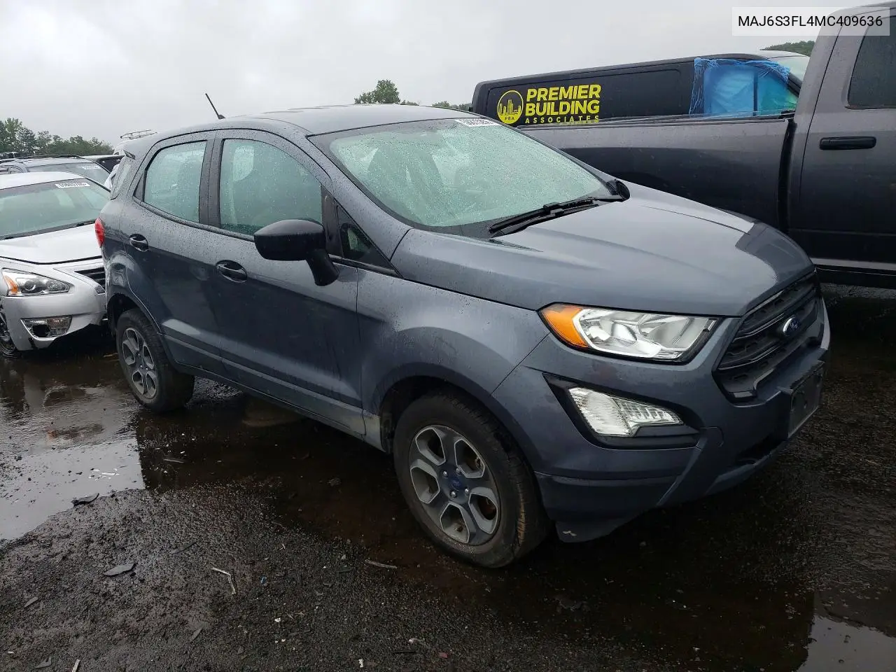2021 Ford Ecosport S VIN: MAJ6S3FL4MC409636 Lot: 58873206