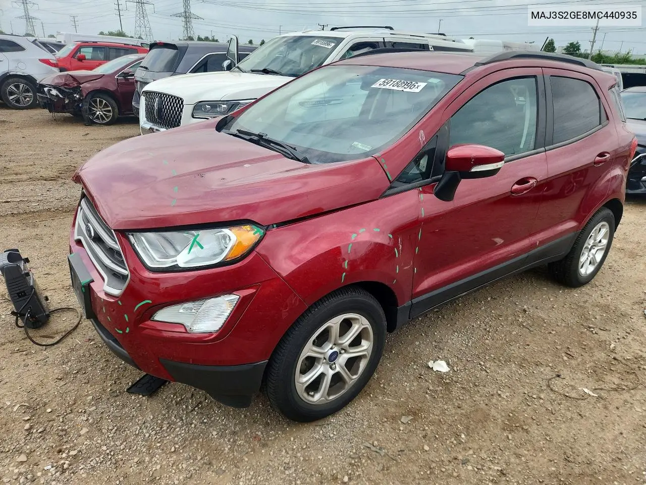 2021 Ford Ecosport Se VIN: MAJ3S2GE8MC440935 Lot: 59188996