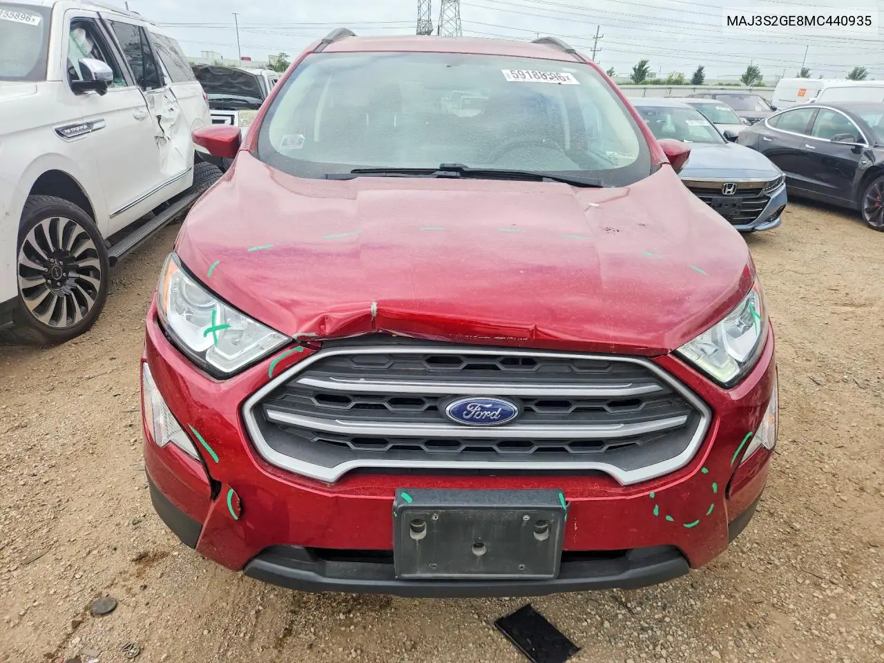 2021 Ford Ecosport Se VIN: MAJ3S2GE8MC440935 Lot: 59188996