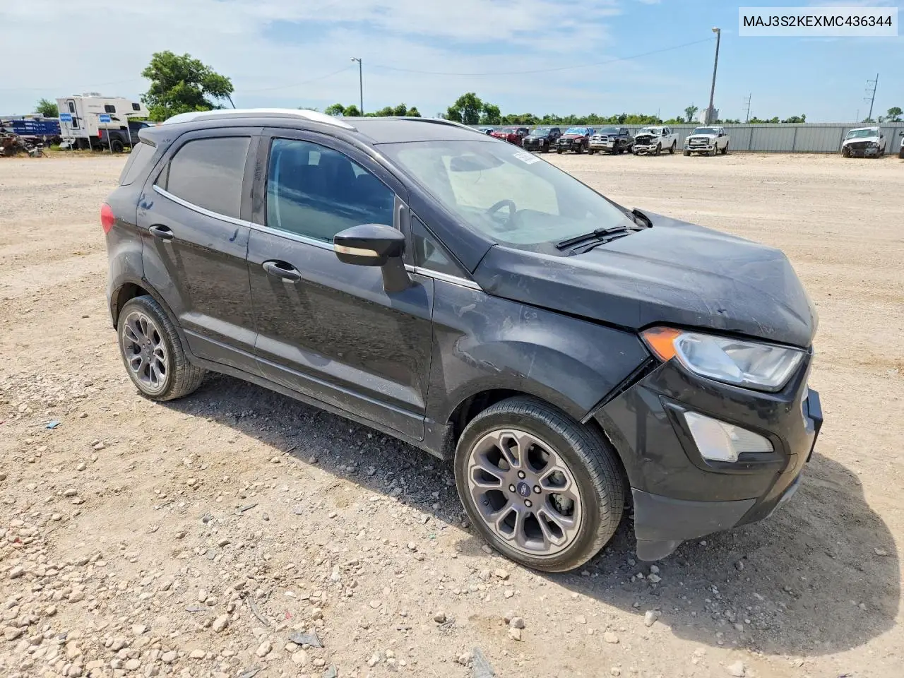 2021 Ford Ecosport Titanium VIN: MAJ3S2KEXMC436344 Lot: 59395076