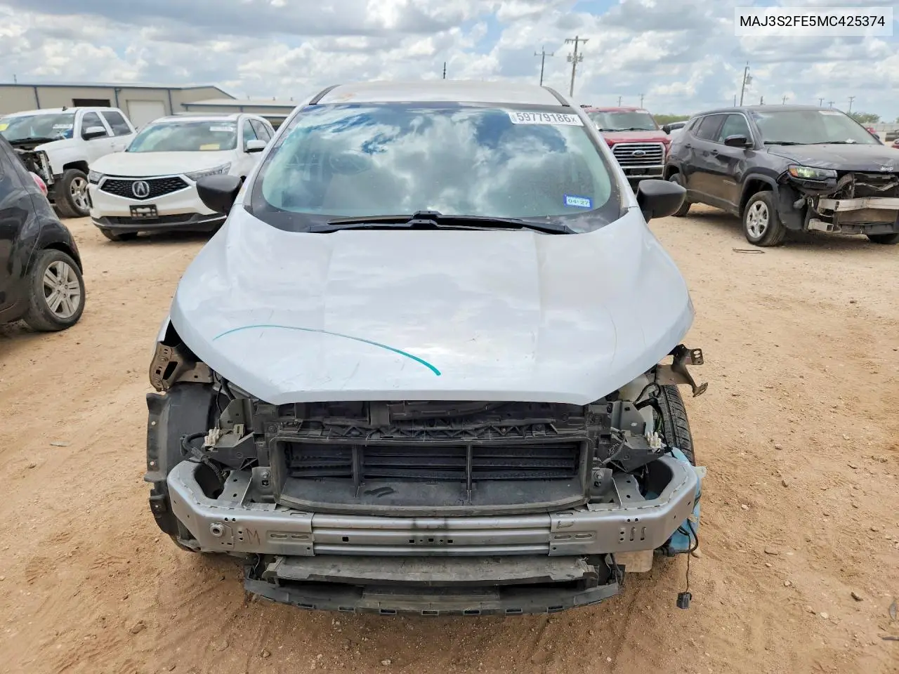 2021 Ford Ecosport S VIN: MAJ3S2FE5MC425374 Lot: 59779186