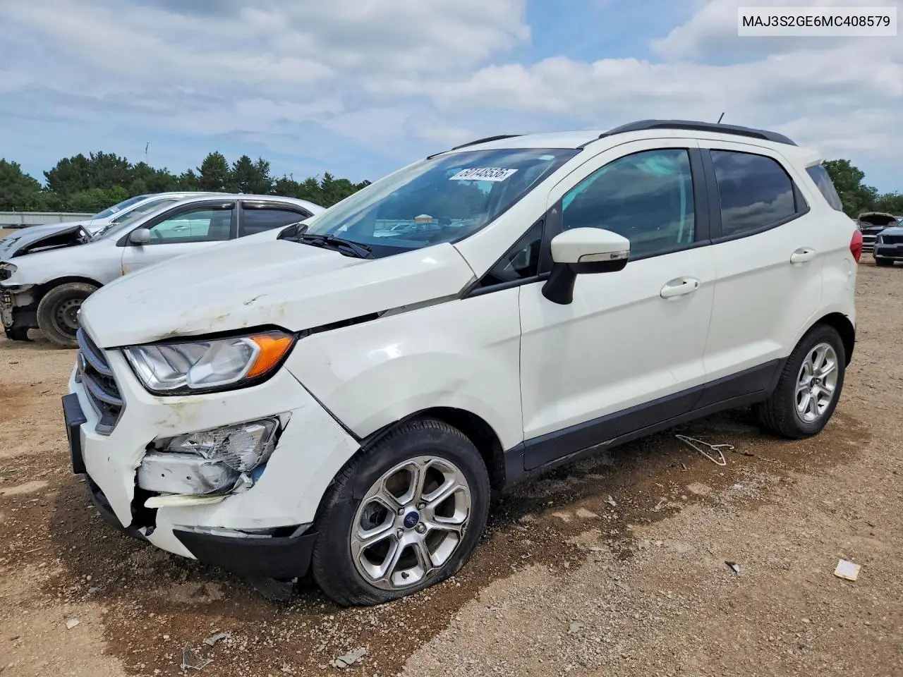 2021 Ford Ecosport Se VIN: MAJ3S2GE6MC408579 Lot: 60148536