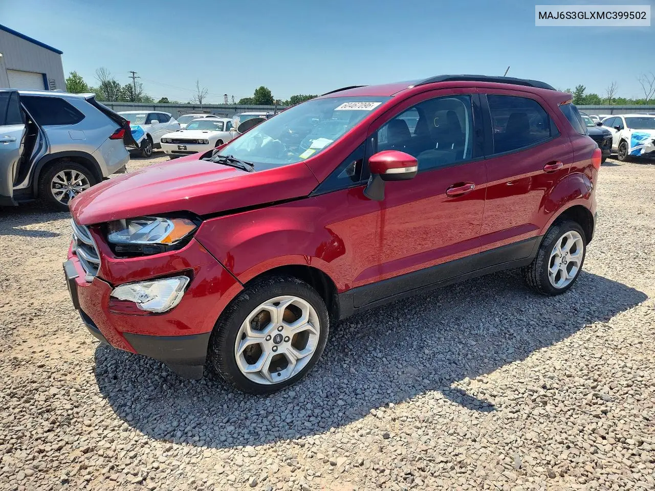 2021 Ford Ecosport Se VIN: MAJ6S3GLXMC399502 Lot: 60467096