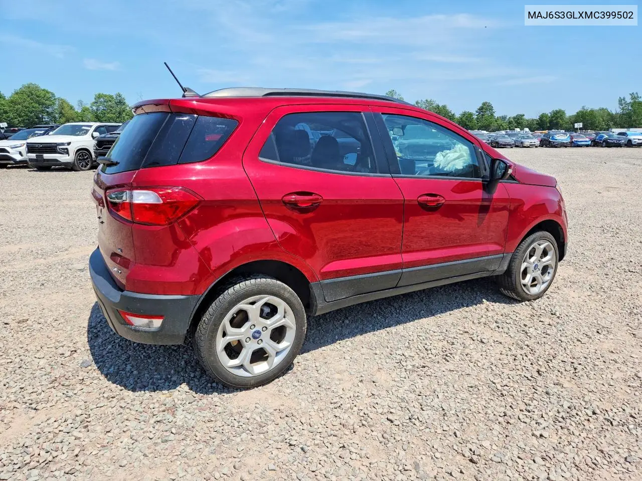 2021 Ford Ecosport Se VIN: MAJ6S3GLXMC399502 Lot: 60467096