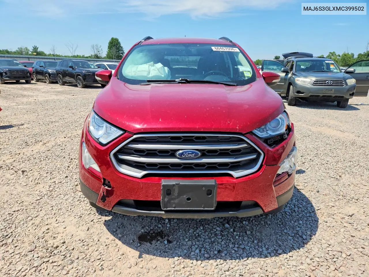 2021 Ford Ecosport Se VIN: MAJ6S3GLXMC399502 Lot: 60467096
