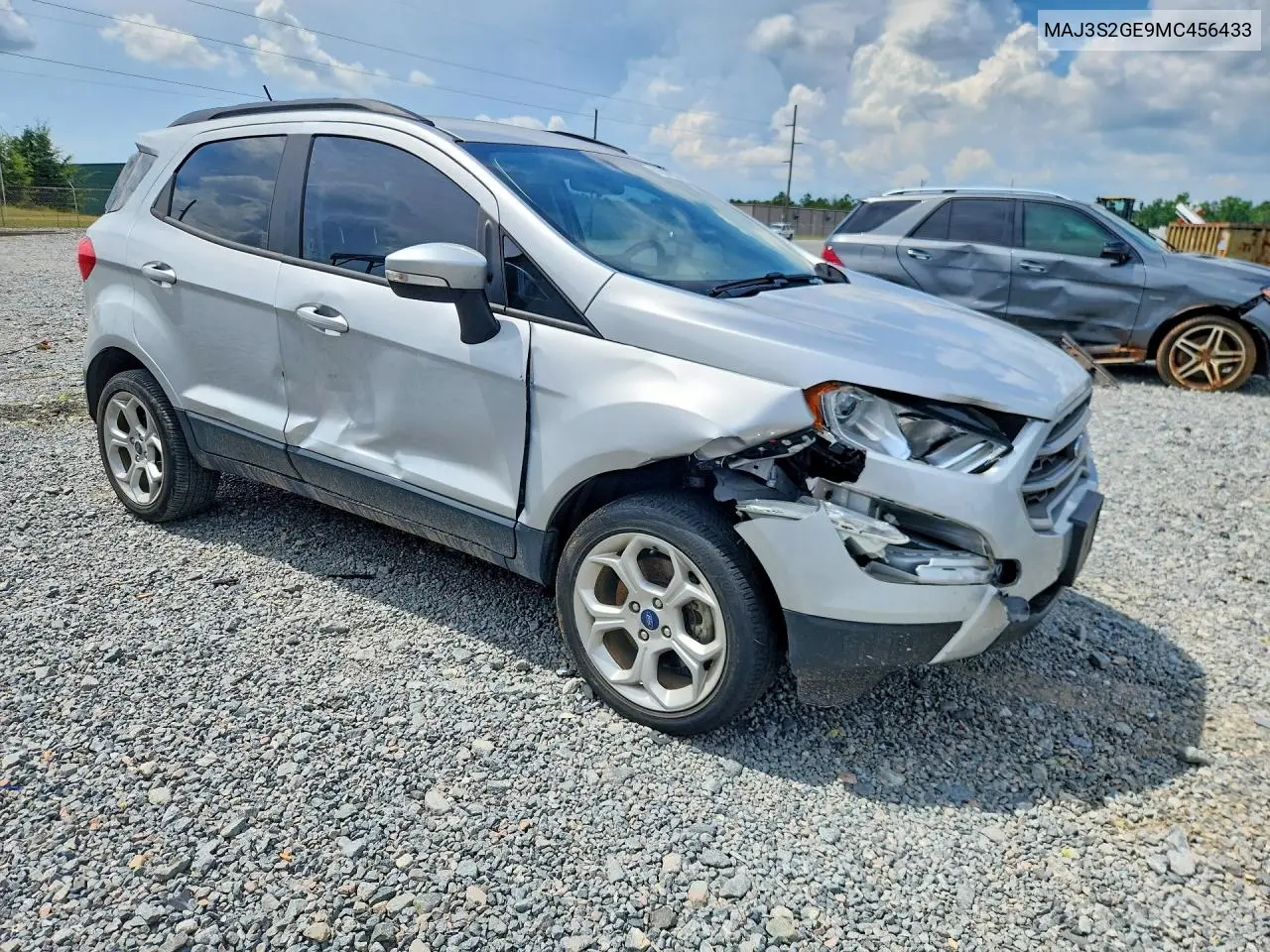 2021 Ford Ecosport Se VIN: MAJ3S2GE9MC456433 Lot: 61044206