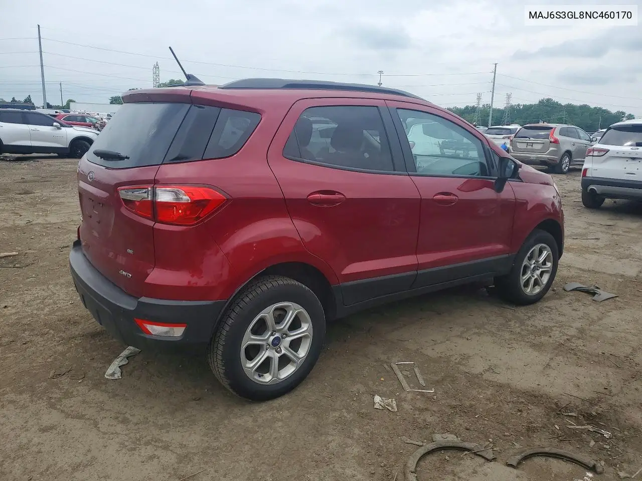 2022 Ford Ecosport Se VIN: MAJ6S3GL8NC460170 Lot: 56166466