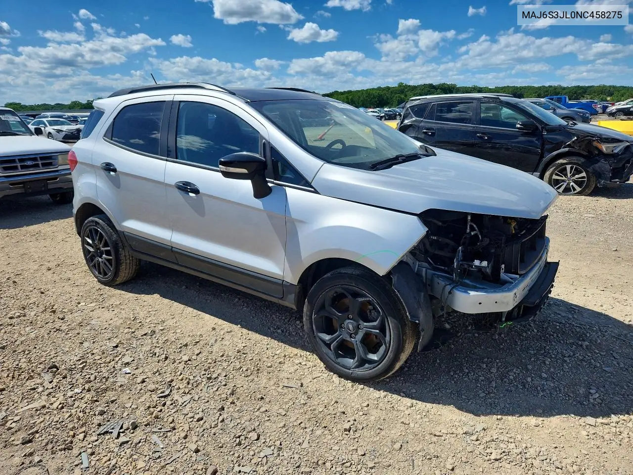 2022 Ford Ecosport Ses VIN: MAJ6S3JL0NC458275 Lot: 57425276