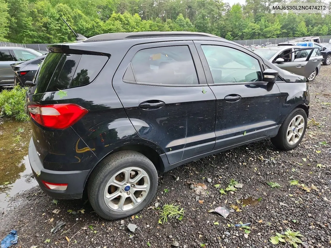 2022 Ford Ecosport Se VIN: MAJ6S3GL2NC474212 Lot: 58390066