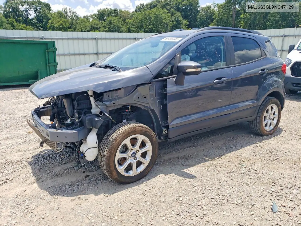 2022 Ford Ecosport Se VIN: MAJ6S3GL9NC471291 Lot: 59985846