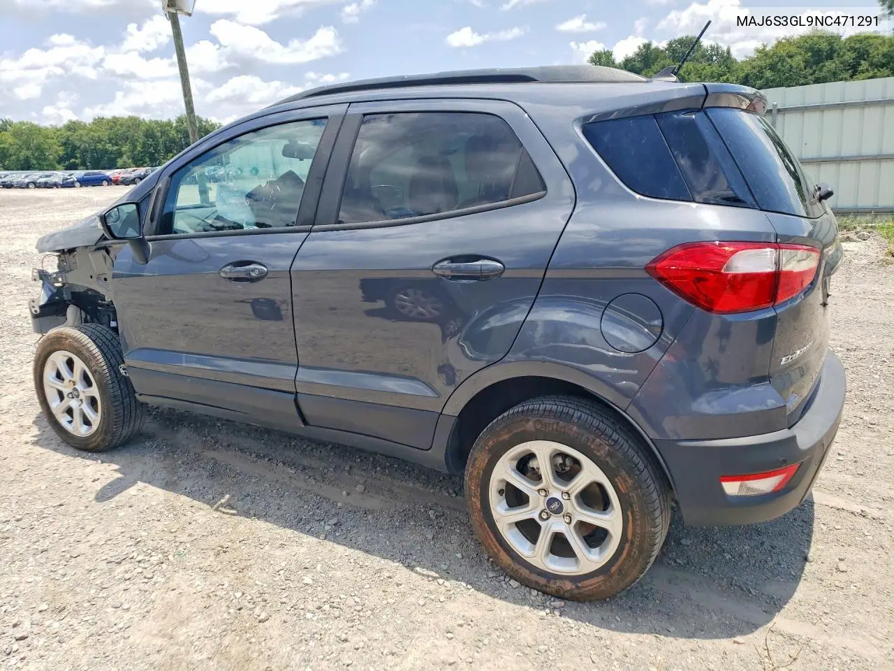 2022 Ford Ecosport Se VIN: MAJ6S3GL9NC471291 Lot: 59985846