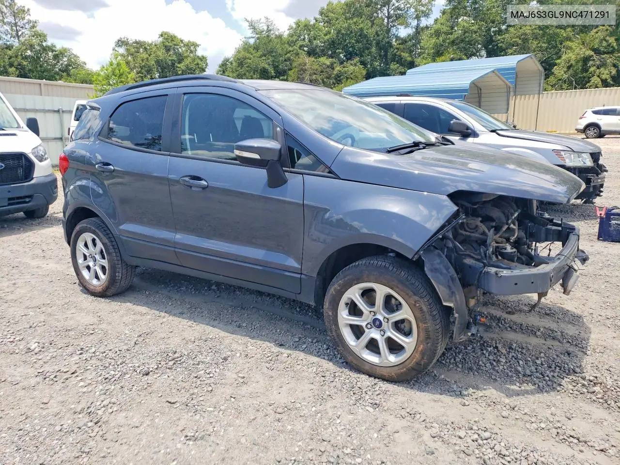 2022 Ford Ecosport Se VIN: MAJ6S3GL9NC471291 Lot: 59985846