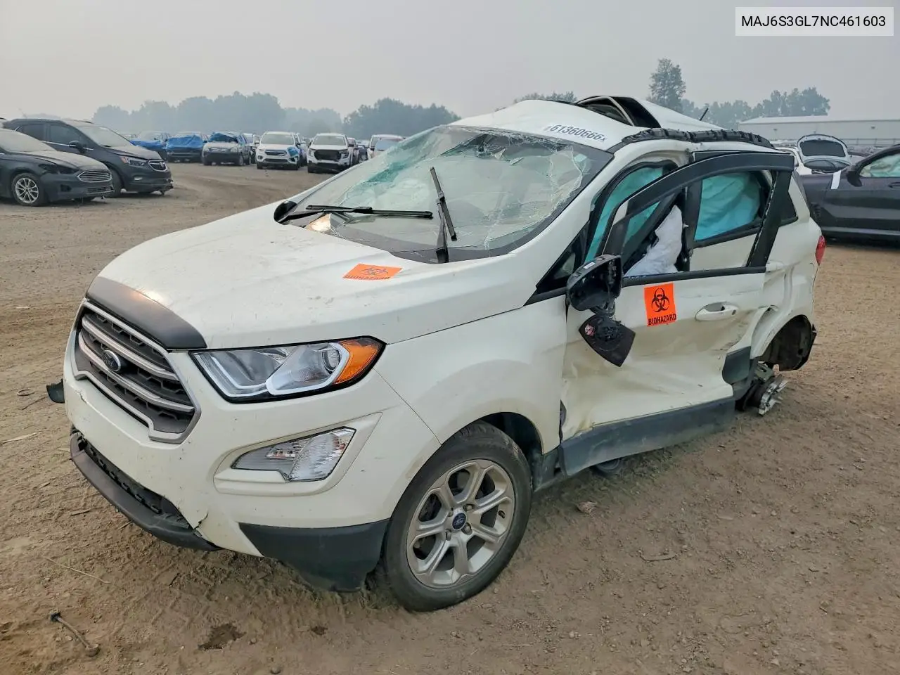 2022 Ford Ecosport Se VIN: MAJ6S3GL7NC461603 Lot: 61360666