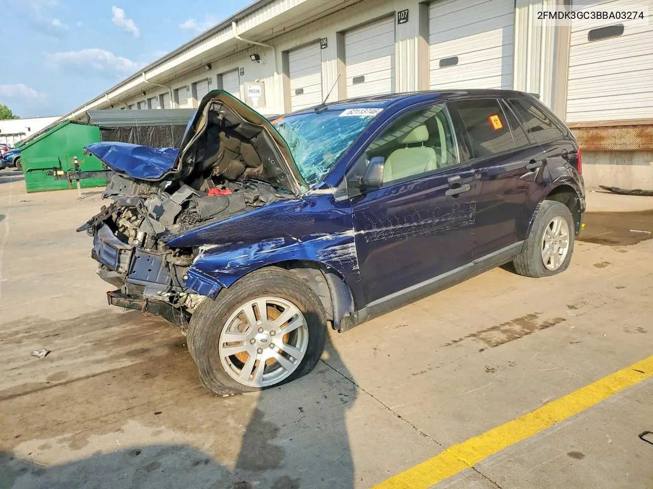 2011 Ford Edge Se VIN: 2FMDK3GC3BBA03274 Lot: 62113746