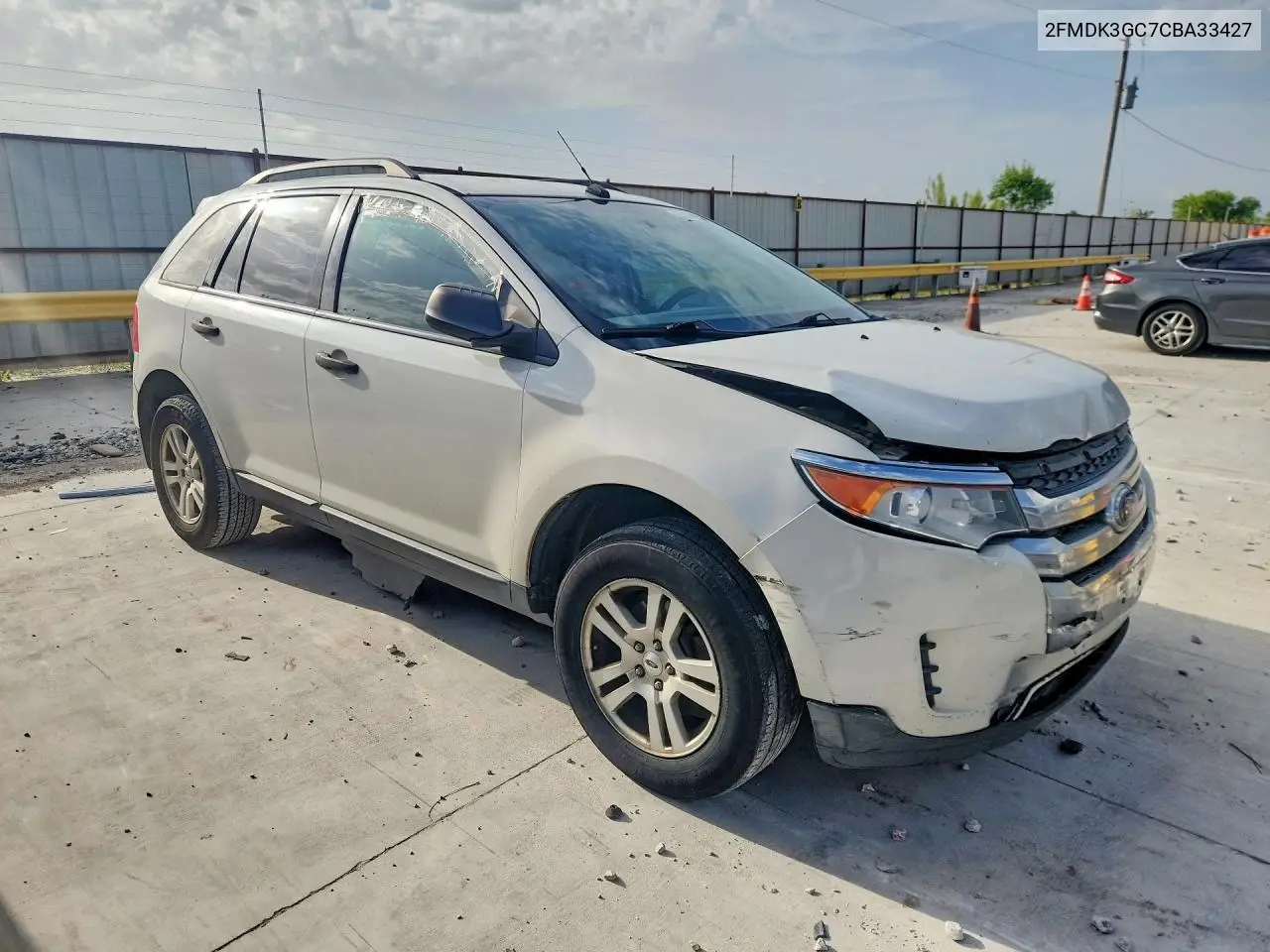 2012 Ford Edge Se VIN: 2FMDK3GC7CBA33427 Lot: 61575996