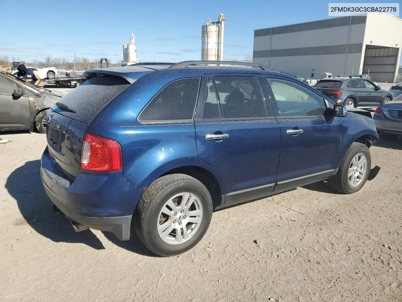 2FMDK3GC3CBA22778 2012 Ford Edge Se