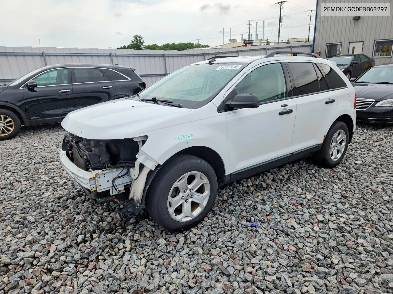 2014 Ford Edge Se VIN: 2FMDK4GC0EBB63297 Lot: 59345316