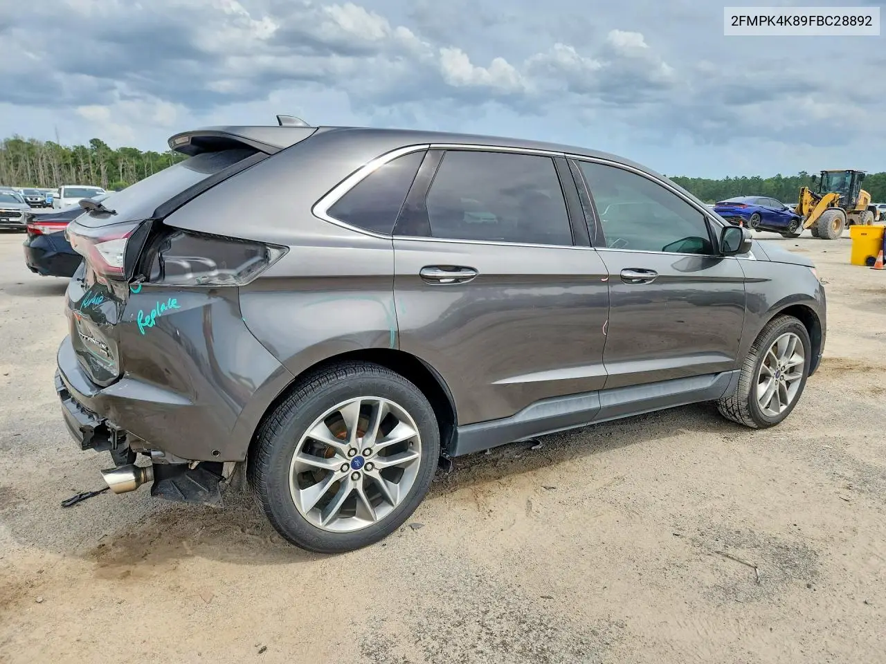 2015 Ford Edge Titanium VIN: 2FMPK4K89FBC28892 Lot: 61321886
