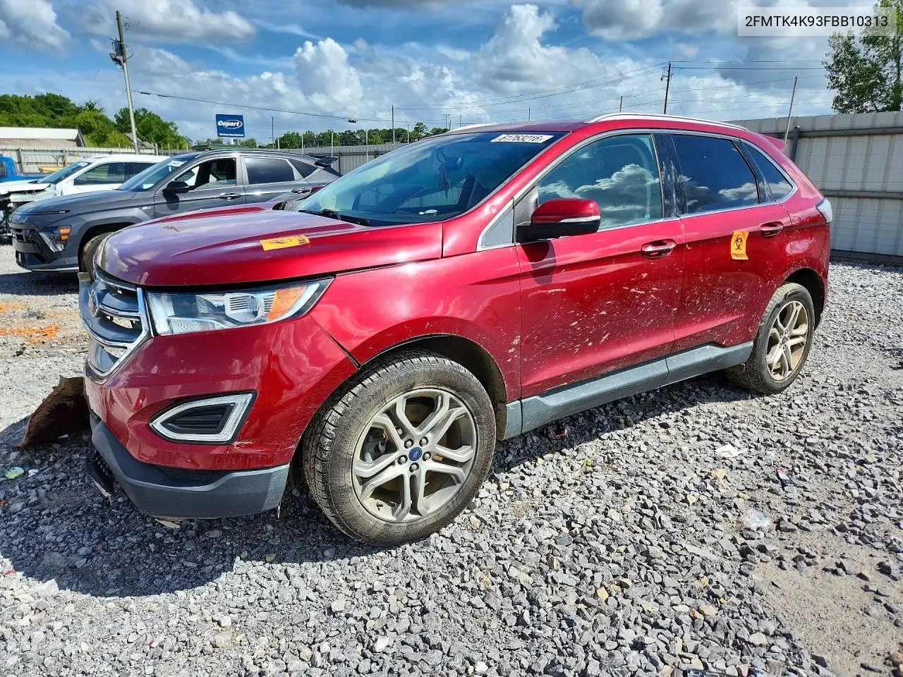 2015 Ford Edge Titanium VIN: 2FMTK4K93FBB10313 Lot: 61763216