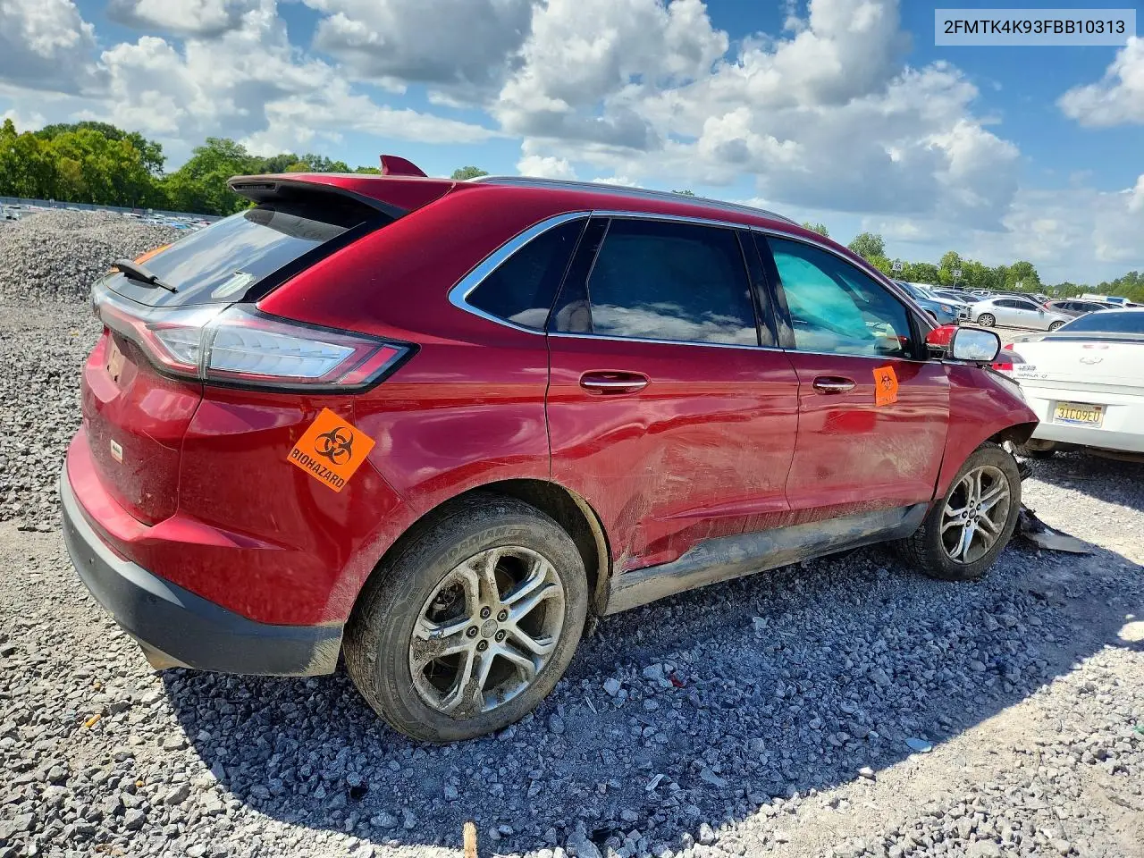 2015 Ford Edge Titanium VIN: 2FMTK4K93FBB10313 Lot: 61763216