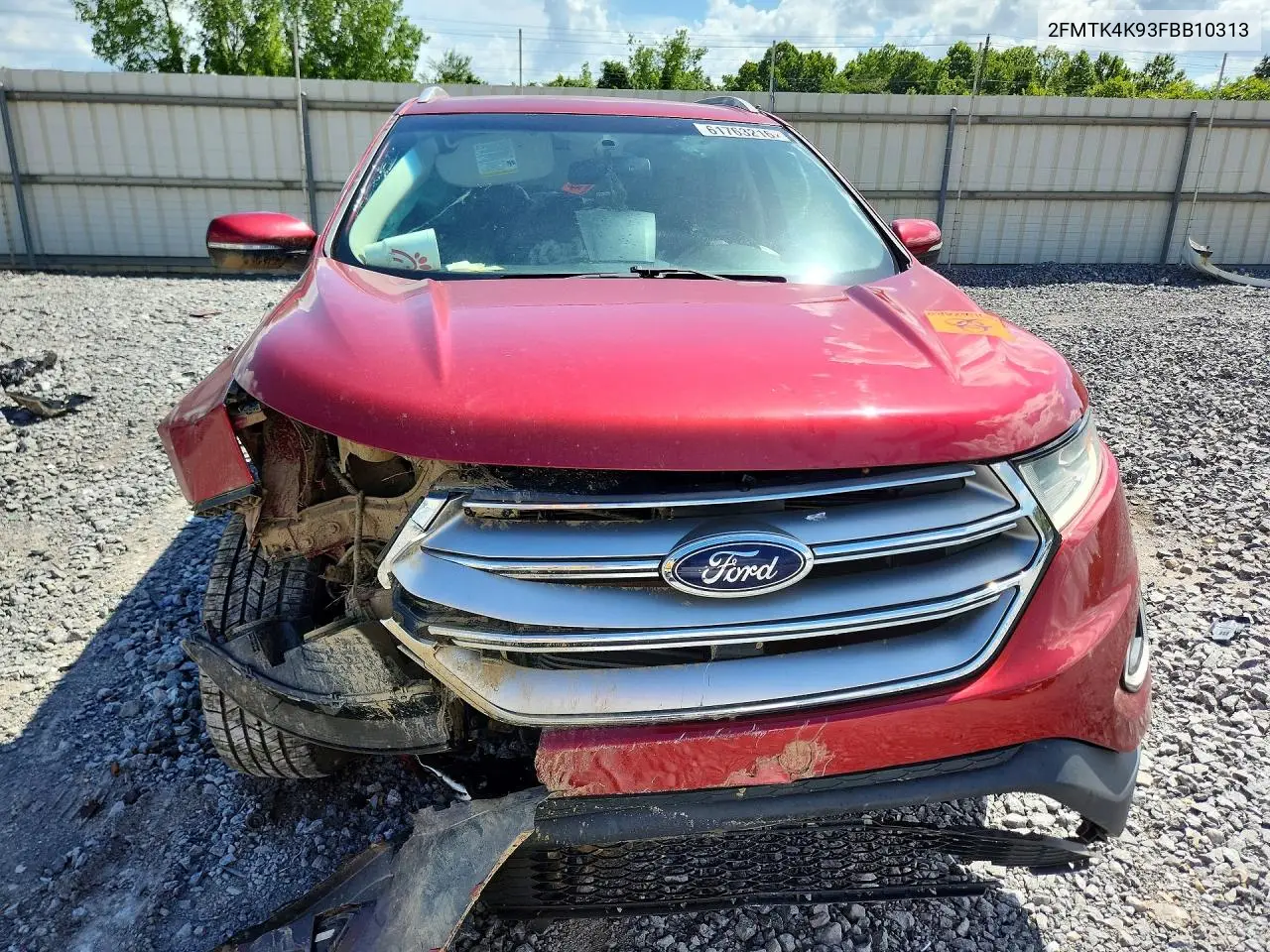 2015 Ford Edge Titanium VIN: 2FMTK4K93FBB10313 Lot: 61763216