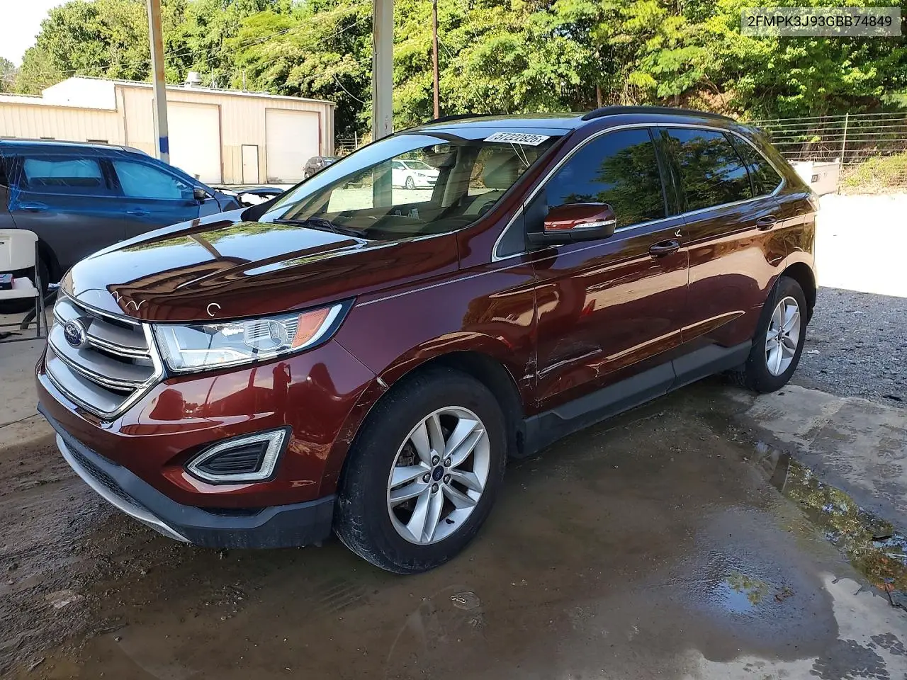 2016 Ford Edge Sel VIN: 2FMPK3J93GBB74849 Lot: 57222826