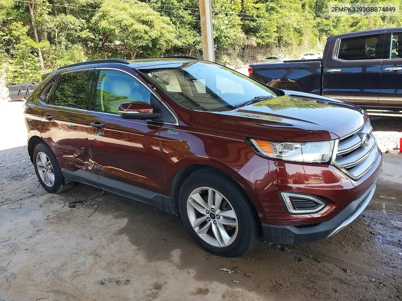 2016 Ford Edge Sel VIN: 2FMPK3J93GBB74849 Lot: 57222826