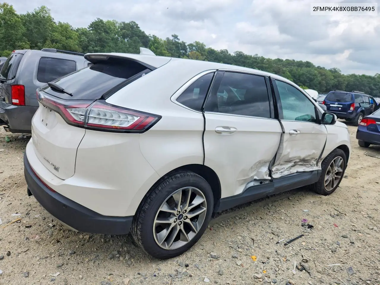 2016 Ford Edge Titanium VIN: 2FMPK4K8XGBB76495 Lot: 62053316