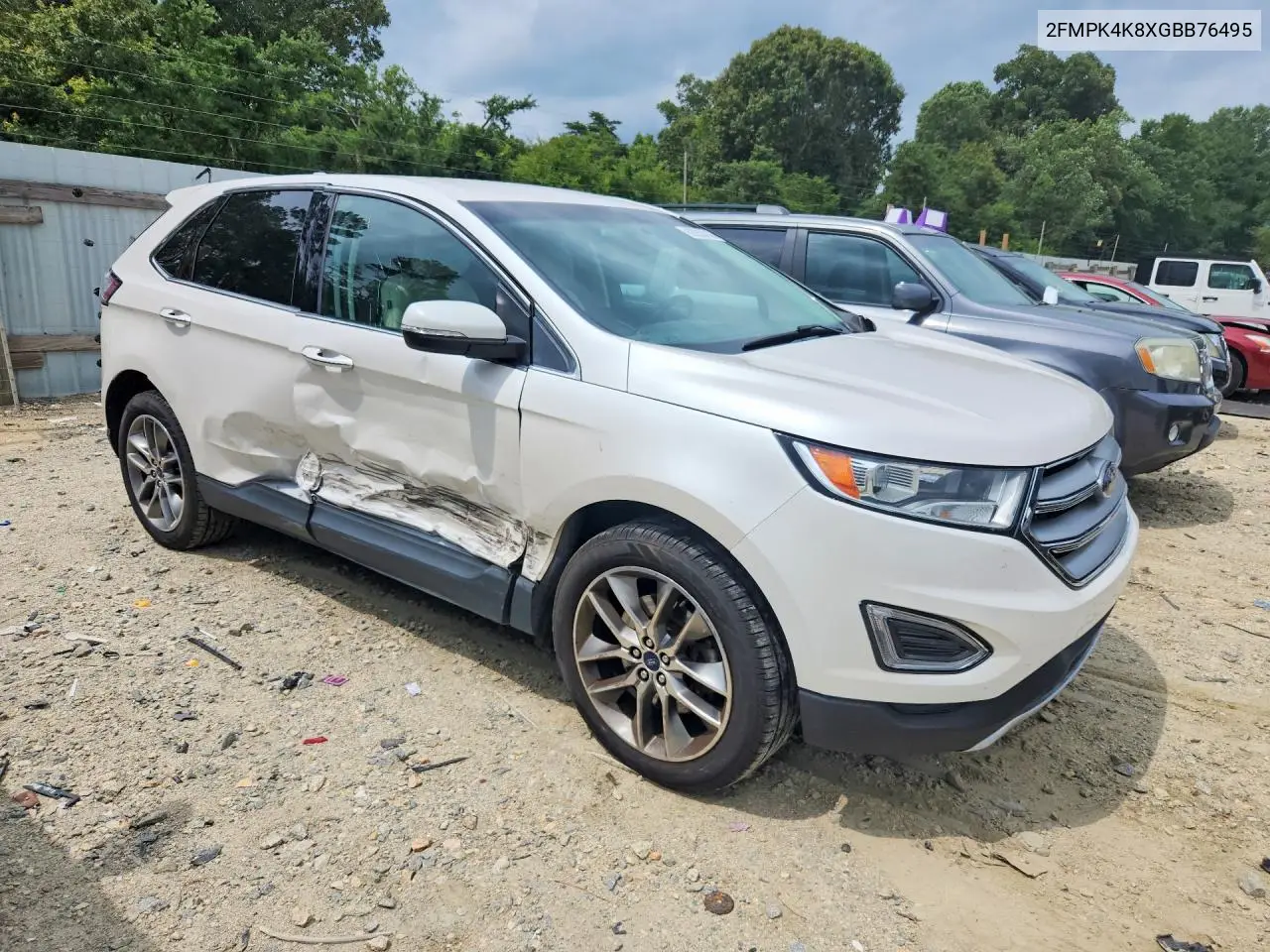 2016 Ford Edge Titanium VIN: 2FMPK4K8XGBB76495 Lot: 62053316