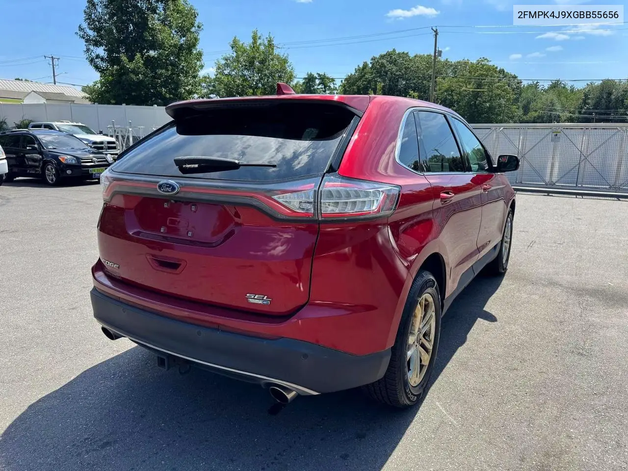 2016 Ford Edge Sel VIN: 2FMPK4J9XGBB55656 Lot: 62217376