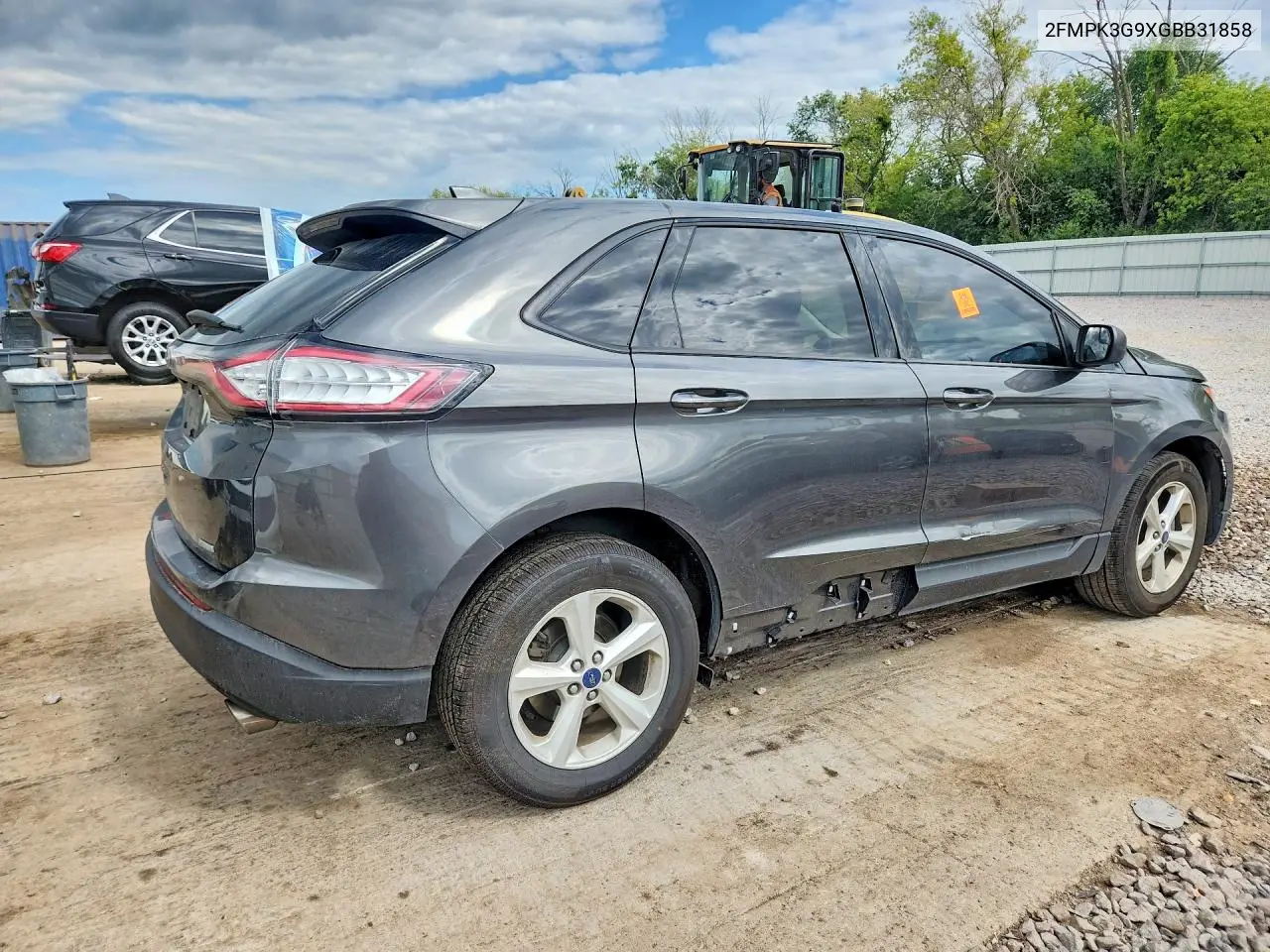 2016 Ford Edge Se VIN: 2FMPK3G9XGBB31858 Lot: 62336676