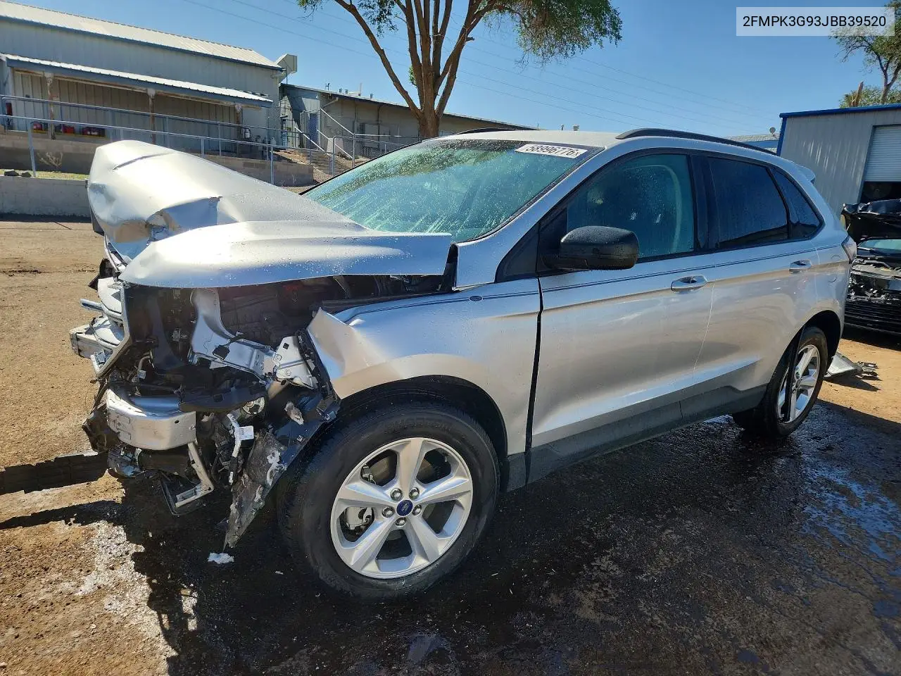 2018 Ford Edge Se VIN: 2FMPK3G93JBB39520 Lot: 58996776